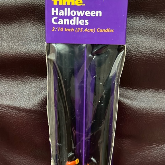 NWT Halloween Candles Witches & Pumpkin Design Set of 2 10” Black Candle… - Picture 3 of 8